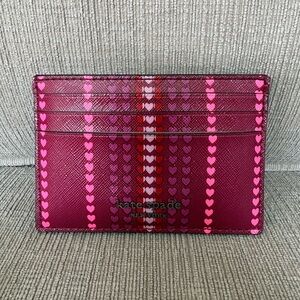 kate spade Pink Heart-Stripe Card Case